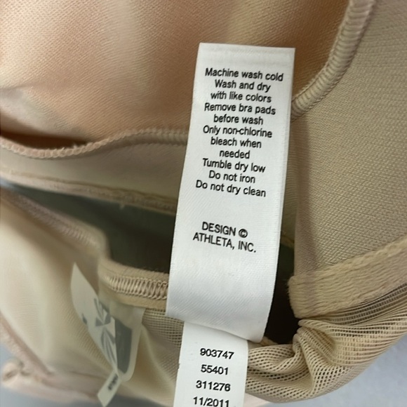 Athleta Women’s Racerback Shirred Active Wear Sports Bra Style903747 34C Beige - Picture 8 of 9